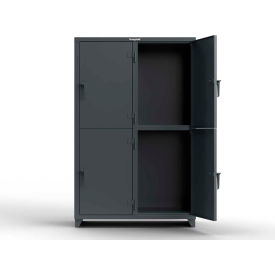 2-Tier 4 Door Extra Heavy Duty Locker, 48"W x 24"D x 75"H, Gray, Assembled