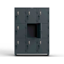 3-Tier 9 Door Digital Locker with Keyless Entry Lock, 54"Wx18"Dx75"H, Gray, Assembled