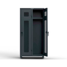 1-Tier 2 Door Ventilated Locker, 36"W x 18"D x 75"H, Gray, Assembled