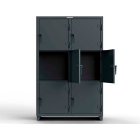 3-Tier 6 Door Extra Heavy Duty Locker, 48"W x 24"D x 75"H, Gray, Assembled