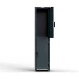 2-Tier 2 Door Extra Heavy Duty Locker, 18"W x 18"D x 75"H, Gray, Assembled