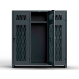 1-Tier 3 Door Ventilated Locker, 72"W x 24"D x 75"H, Gray, Assembled
