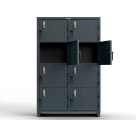 3-Tier 8 Door Digital Locker with Keyless Entry Lock, 48"Wx24"Dx75"H, Gray, Assembled