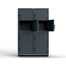 4-Tier 8 Door Extra Heavy Duty Locker, 48"W x 24"D x 75"H, Gray, Assembled