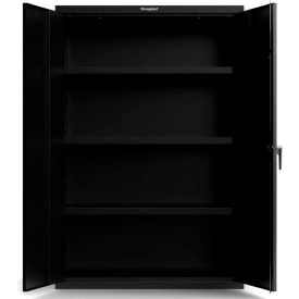 Heavy Duty Cabinet with Electronic Lock & 3 Shelves, 18 Gauge, 48"W x 24"D x 72"H, Black