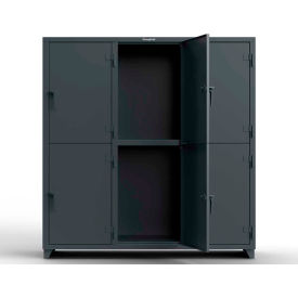 2-Tier 6 Door Extra Heavy Duty Locker, 72"W x 24"D x 75"H, Gray, Assembled