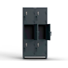 3-Tier 6 Door Digital Locker with Keyless Entry Lock, 36"Wx18"Dx75"H, Gray, Assembled