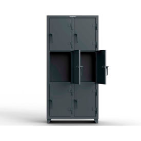 3-Tier 6 Door Extra Heavy Duty Locker, 36"W x 18"D x 75"H, Gray, Assembled