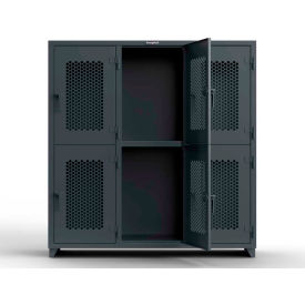2-Tier 6 Door Ventilated Locker, 72"W x 24"D x 75"H, Gray, Assembled