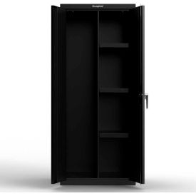 Heavy-Duty Janitorial Cabinet, 30"W x 24"D x 72"H, All-Welded, Black
