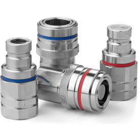 Stainless Steel Non-Drip Coupling, Body Size 1/2", Blue Color Ring, NBR Seals