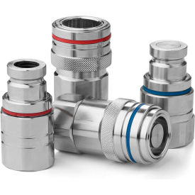 Stainless Steel Non-Drip Coupling, 3/4" Body Size, Blue Color Ring, NBR Seals