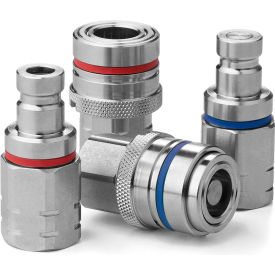 Stainless Steel Non-Drip Coupling, 3/8" Body Size, Red Color Ring, NBR Seals