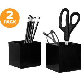 Stackable Pencil Cup, 2-Pack, Black