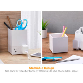 Stackable Pencil Cup, 2-Pack, White