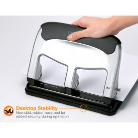 EZ Squeeze 40 Sheet Hole Punch, Silver/Black
