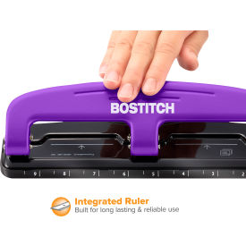 EZ Squeeze Three-Hole Punch, 12-Sheet Capacity, Purple
