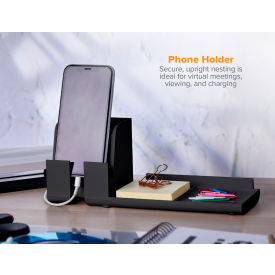 Stackable Desk Organizer, 4-Piece, White, Black