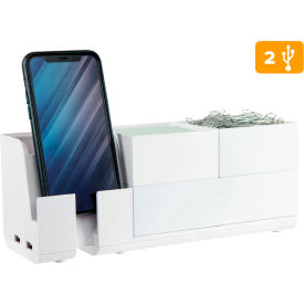 Office Desk Organizer, 4-Piece, White, White