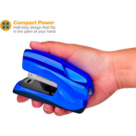 Flat Clinch Stapler, 40 Sheets, Metallic Blue
