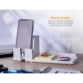 Desk Organizer Power Base with Phone Stand