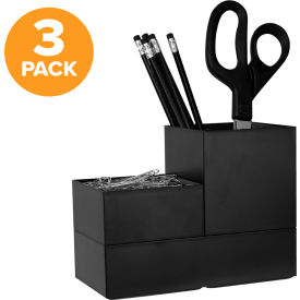 Konnect Stackable Storage Cups, 3-Pack, Black