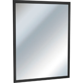 Inter lok Angle Frame Mirror, 24"W x 36H, Stainless Steel, Black