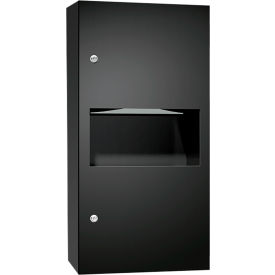 Surface Mounted Paper Towel Dispenser & Waste Receptacle, Stainless Steel, Black