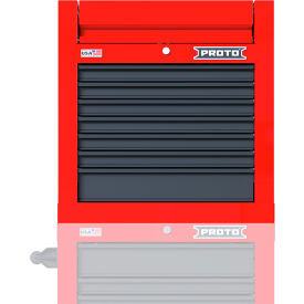 Proto® Single Bank Top Chest W/ 7 Drawers, 27"W x 22-3/8"D x 27-2/3"H, Red & Gray