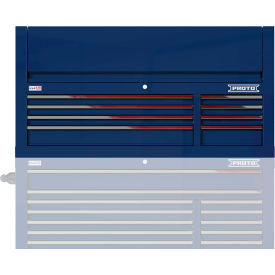 Proto® Double Bank Top Chest W/ 8 Drawers, 55"W x 22-3/8"D x 27-2/3"H, Blue