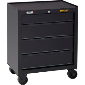 Stanley® 100 Series Rolling Tool Cabinet W/ 4 Drawers, 26-1/2"W x 18"D x 32"H, Black