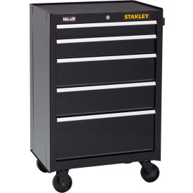 Stanley® 300 Series Rolling Tool Cabinet W/ 5 Drawers, 26-1/2"W x 18"D x 40-1/2"H, Black