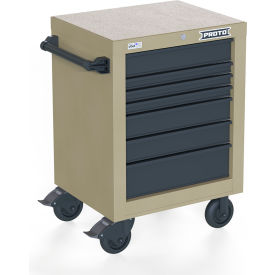Proto® Single Bank Roller Cabinet W/ 7 Drawers, 27"W x 22-3/8"D x 38-1/2"H, Tan