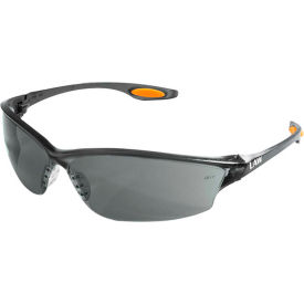Law® 2 Safety Glasses, Orange Temple Inserts, Gray Lens