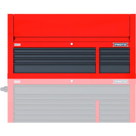 Proto® Double Bank Top Chest W/ 8 Drawers, 55"W x 22-3/8"D x 27-2/3"H, Red & Gray