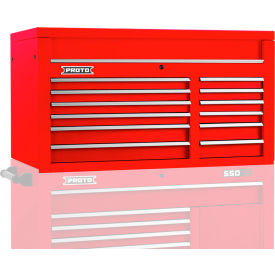 Proto® 550S Top Chest W/ 12 Drawers, 50"W x 25-1/4"D x 27"H, Red