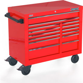 Proto® Double Bank Roller Cabinet W/ 14 Drawers, 42"W x 22-3/8"D x 38-1/2"H, Red