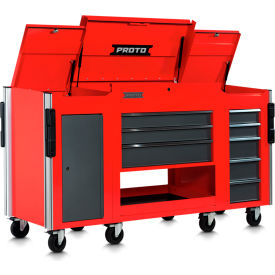 Proto® Modular Utility Cart W/ 3 Drawers, 37"L x 20"D x 43"H, Red