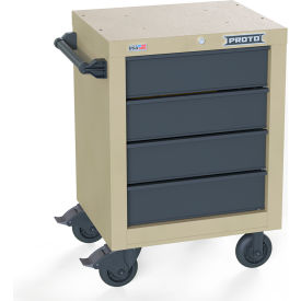 Proto® Single Bank Roller Cabinet W/ 4 Drawers, 27"W x 22-3/8"D x 38-1/2"H, Tan
