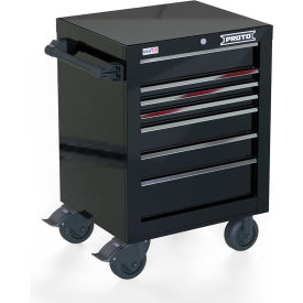 Proto® Single Bank Roller Cabinet W/ 7 Drawers, 27"W x 22-3/8"D x 38-1/2"H, Black