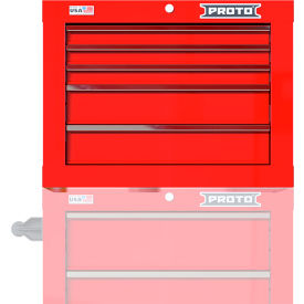 Proto® Single Bank Short Top Chest W/ 5 Drawers, 27"W x 22-3/8"D x 20-1/5"H, Red