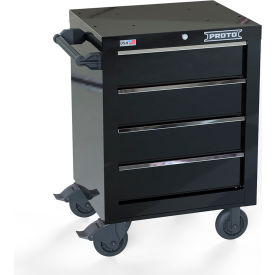 Proto® Single Bank Roller Cabinet W/ 4 Drawers, 27"W x 22-3/8"D x 38-1/2"H, Black
