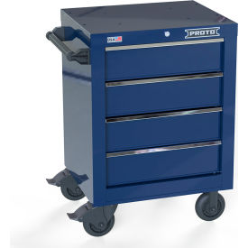 Proto® Single Bank Roller Cabinet W/ 4 Drawers, 27"W x 22-3/8"D x 38-1/2"H, Blue