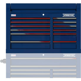 Proto® Double Bank Top Chest W/ 12 Drawers, 42"W x 22-3/8"D x 27-2/3"H, Blue