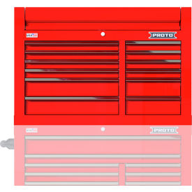 Proto® Double Bank Top Chest W/ 12 Drawers, 42"W x 22-3/8"D x 27-2/3"H, Red