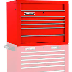 Proto® Top Chest W/ 5 Drawers, 34"W x 25-1/4"D x 27"H, Red