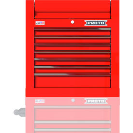 Proto® Single Bank Top Chest W/ 7 Drawers, 27"W x 22-3/8"D x 27-2/3"H, Red