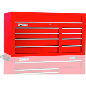Proto® 550S Top Chest W/ 8 Drawers, 50"W x 25-1/4"D x 27"H, Red