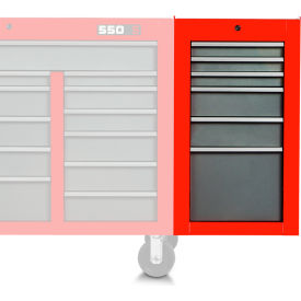 Proto® 550S Side Cabinet W/ 6 Drawers, 25-1/4"D x 34"H, Red
