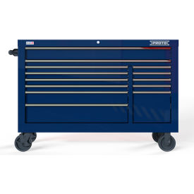 Proto® Double Bank Roller Cabinet W/ 13 Drawers, 55"W x 22-3/8"D x 38-1/2"H, Blue